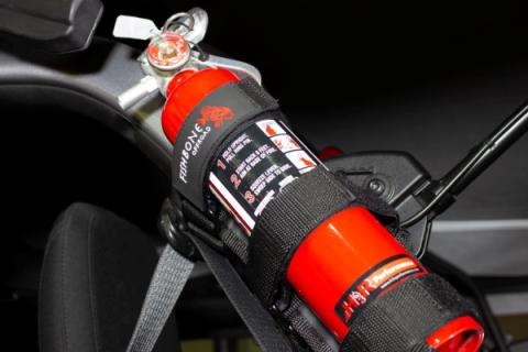 Fire Extinguisher Holder for Padded Roll Bar Black Fishbone Offroad