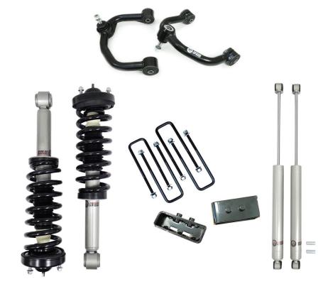 Front 3.5 Inch Lift Struts w/ Rear 3 Inch Blocks, Shocks, and Front Upper Control Arms 2004-2008 Ford F-150 Freedom Off-Road