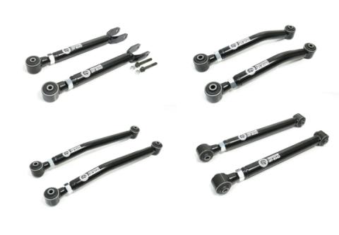 Adjustable Front Upper + Lower and Rear Upper + Lower Control Arms For 0-4.5 Inch Lift 8 pc Kit 18-24 Wrangler JL Freedom Off-Road