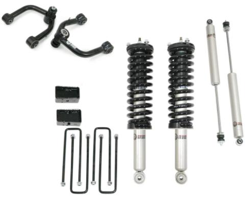 Front 3.5 Inch Lift Struts w/ Rear 3 Inch Blocks, Shocks, and Front Upper Control Arms 2000-2006 Toyota Tundra Freedom Off-Road
