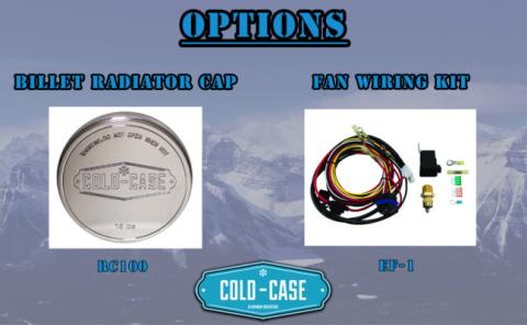 Mustang Aluminum Radiator and 16 Inch Fan Kit 64-66 Mustang 5.0 Auto Cold Case Radiators