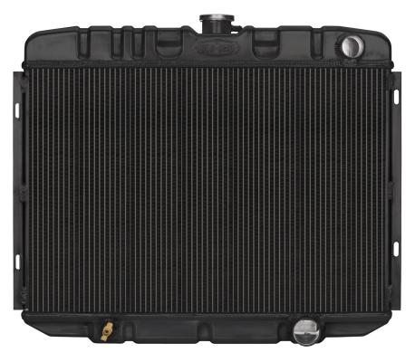 67-70 Mustang Small Block 24 Inch Automatic Aluminum Performance Radiator Black Night Rider Series Cold Case Radiators