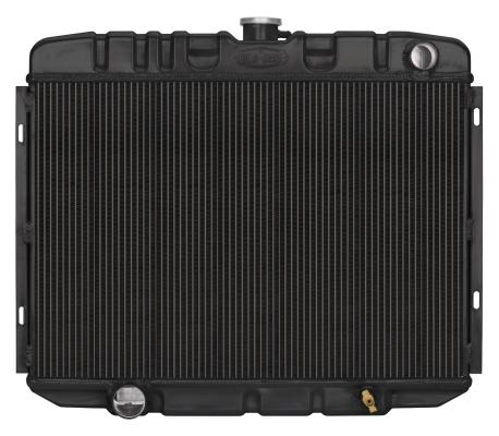 67-70 Mustang Big Block 24 Inch Manual Aluminum Performance Radiator Black Night Rider Series Cold Case Radiators