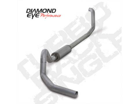 Turbo Back Exhaust 00-03 E-Series 4 Inch Single In/Out Pass With Muffler Aluminized Diesel Diamond Eye