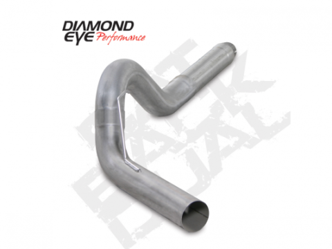 DPF Back Exhaust For 13-14 Dodge 6.7L Cummins 5 Inch Diesel Single Passenger Side Aluminized Diamond Eye