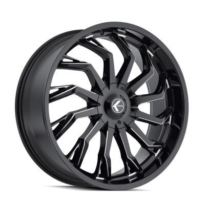 Cast Aluminum Wheels Lusso 190 GB 17x8 Gloss Black 5 on 108 Bolt Pattern 38 Offset Kraze Wheels