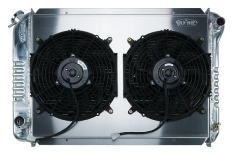 87-93 Mustang Aluminum Radiator 1 InchCore Dual 12 Inch Fans Cold Case Radiators