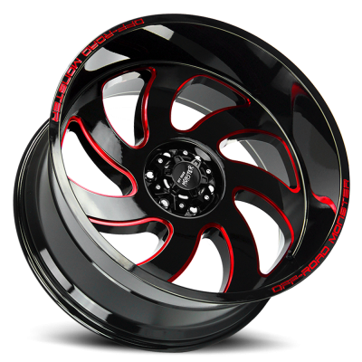 Aluminum Wheels 20x10 M07 GBMLR Series Gloss Black/Candy Red 5 On 127 Bolt Pattern -19 Offset Off Road Monster