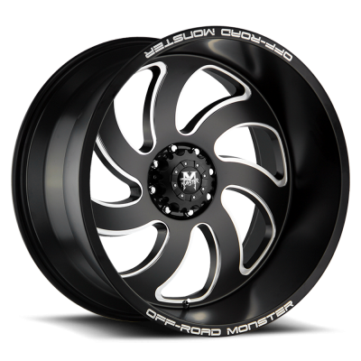 Aluminum Wheels 20x10 M07 BML Series Milled Flat Matte Black 6 On 135 Bolt Pattern -19 Offset Off Road Monster