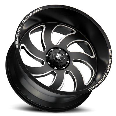 Aluminum Wheels 20x10 M07 BML Series Milled Flat Matte Black 6 On 135 Bolt Pattern -19 Offset Off Road Monster