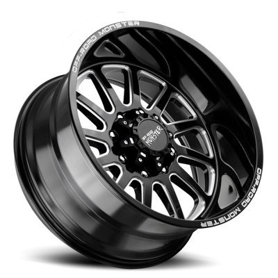 Aluminum Wheels 22x12 M17 GBML Series Milled Gloss Black 5 On 127 Bolt Pattern -44 Offset Off Road Monster