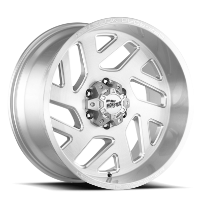 Aluminum Wheels 20x10 M19 BSML Series Milled Brushed Silver 6 On 139.7 Bolt Pattern -19 Offset Off Road Monster