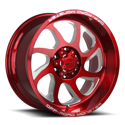 Aluminum Wheels 22x12 M22 R Series Candy Red 5 On 127 Bolt Pattern -44 Offset Off Road Monster