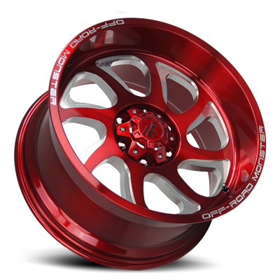 Aluminum Wheels 22x12 M22 R Series Candy Red 5 On 127 Bolt Pattern -44 Offset Off Road Monster