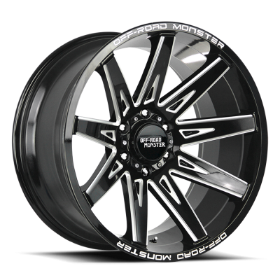 Aluminum Wheels 20x10 M25 GBML Series Milled Gloss Black 5 On 127 Bolt Pattern -19 Offset Off Road Monster