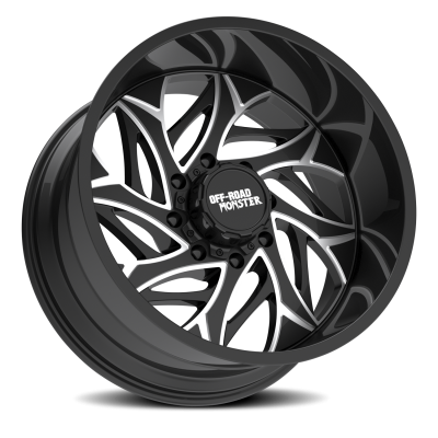 Aluminum Wheels 20x10 M28 GBML Series Milled Gloss Black 5 On 127/5 On 139.7 Bolt Pattern -19 Offset Off Road Monster