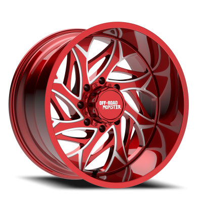 Aluminum Wheels 22x12 M28 RML Series Milled Candy Red 5 On 127/5 On 139.7 Bolt Pattern -44 Offset Off Road Monster