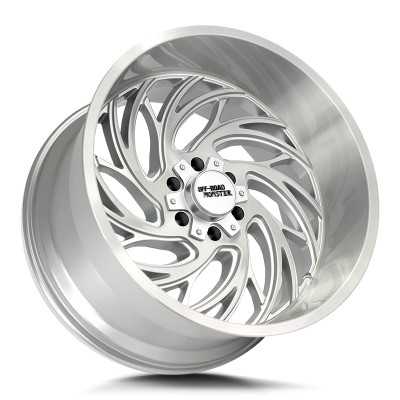 Aluminum Wheels 22x12 M29 BFS Series Brushed Face Silver 5 On 127/5 On 139.7 Bolt Pattern -44 Offset Off Road Monster