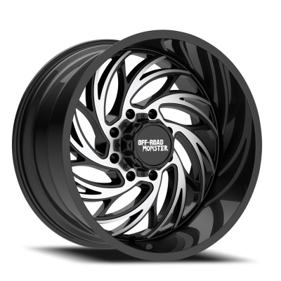 Aluminum Wheels 22x12 M29 GBM Series Machined Gloss Black 8 On 165.1 Bolt Pattern -44 Offset Off Road Monster