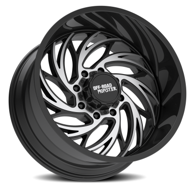 Aluminum Wheels 22x12 M29 GBM Series Machined Gloss Black 8 On 165.1 Bolt Pattern -44 Offset Off Road Monster