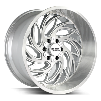Aluminum Wheels 24x14 M29 BFS Series Brushed Face Silver 5 On 127/5 On 139.7 Bolt Pattern -76 Offset Off Road Monster