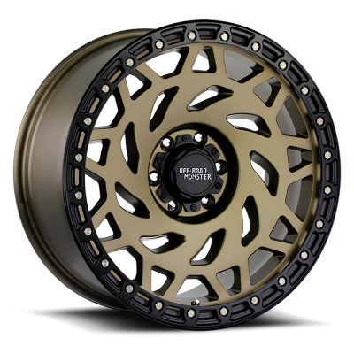 Aluminum Wheels 20x9.5 M50 BZBR Series Bronze/Black Ring 5 On 127 Bolt Pattern -12 Offset Off Road Monster