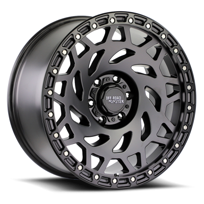 Aluminum Wheels 17x9 M50 GBBR Series Gloss Black/Black Ring 5 On 127 Bolt Pattern 0 Offset Off Road Monster
