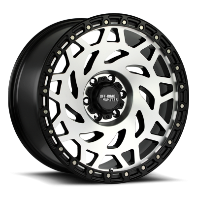 Aluminum Wheels 17x9 M50 GBMBR Series Machined Gloss Black/Black Ring 5 On 127 Bolt Pattern 0 Offset Off Road Monster