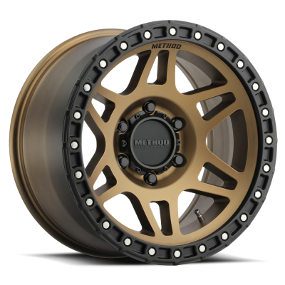 Aluminum Wheels 17x9 MR312 Bolt Pattern 5 On 127 Offset -12 Lip Size 0.91 Method Bronze BRZ Matte Black Lip Method