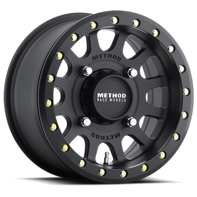 Aluminum Wheels 14x7 MR401 Beadlock UTV Bolt Pattern 4 On 156 Offset 13 Lip Size 1.97 Matte Black MB Method