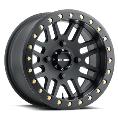 Aluminum Wheels 14x8 MR406 Beadlock UTV Bolt Pattern 4 On 156 Offset -2 Lip Size 2.36 Matte Black MB Method