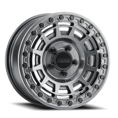 Aluminum Wheels 15x10 MR415 Beadlock UTV Bolt Pattern 5 On 114.3 Offset 25 Lip Size 2.09 Graphite GY Gloss Graphite Ring Method