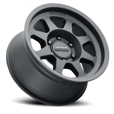 Aluminum Wheels 15x7 Bead Grip MR701 Bolt Pattern 5 On 100 Offset 15 Lip Size 0.91 Matte Black MB Method