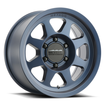 Aluminum Wheels 16x8 Bead Grip MR701 Bolt Pattern 6 On 139.7 Offset 0 Lip Size 1.42 Bahia Blue BL Method