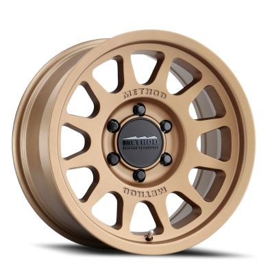 Aluminum Wheels 17x8.5 Bead Grip MR703 Bolt Pattern 6 On 135 Offset 0 Lip Size 1.18 Method Bronze BRZ Method