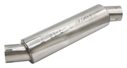 M-80 Muffler 14 Inch Body 2.5 Inch Offset Inlet/Offset Outlet 304 Stainless Pypes Performance Exhaust