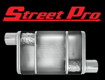 Street Pro Series Muffler 14 in 2.5 in Offset/Offset Hardware Not Incl Natural 409 Stainless Steel Pypes Exhaust