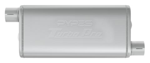 Turbo Pro Muffler 18 Inch Body 2.5 Inch Offset Inlet/Offset Outlet 409 Stainless MVT30