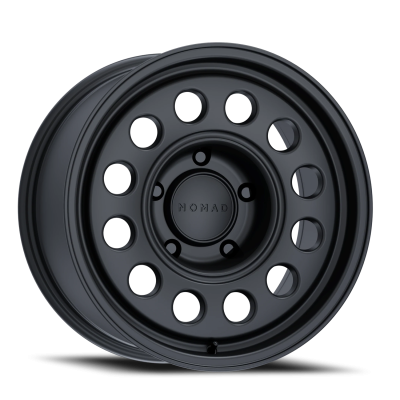Aluminum Wheels 16x8 501SB Convoy Satin Black 5 On 139.7 Bolt Pattern 106.5 Bore -10 Offset Nomad Wheels