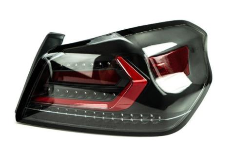 OLM Evolution Tail Lights Clear Lens Black Base Red Bar 15+ WRX STI