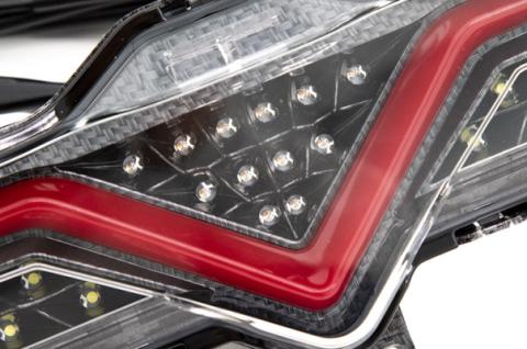 VL Style Sequential 4th Brake Light Reverse Light (Clear Lens Carbon Look Base Red Bar) 13-20 Toyota FT86 OLM Outside Line Motoring