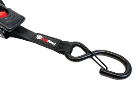 1 Inch x 10' Retractable Ratchet Tie Down 2 Pack Bullring