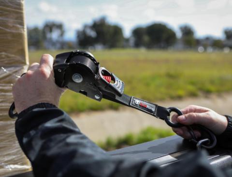 1 Inch x 10' Retractable Ratchet Tie Down 2 Pack Bullring