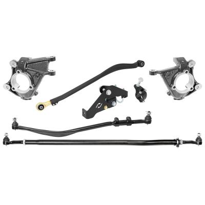 Currectlync Wrangler JK High Steer Kit For Stab. Shock And Jeep JL/JT Trac Bar Incl. Knuckles Drag Link Tie Rod Trac Bar Tb Reloc/Shock Mount Tr Clamp RockJock 4x4