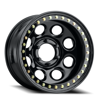 Aluminum Wheels 16x8 Rock 8 RT81 Gloss Black Beadlock Offset 5 on 114.3 Bolt Pattern 83.82 Bore Raceline