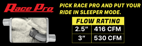 Crossmember Back w/H-Pipe Exhaust System 65-70 Mustang Split Rear Dual Exit 2.5 in Intermediate And Tail Pipe Race Pro Mufflers/Hardware Incl Tip Not Incl Pypes Exhaust