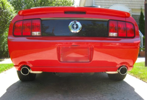 Cat Back Exhaust System 05-10 Mustang V6 Split Rear Dual Exit 2.5 in True Dual After-Cat X/Mid Pipes/Hardware/Violator Muffler/4 in Polished Tips InclPypes Exhaust