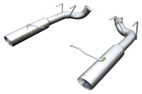 Pype Bomb Series Axle Back Exhaust System 11-14 Mustang GT Split Rear Dual Exit 4 in Polished Tips Hardware Not Incl Polished 304 Stainless Steel Pypes Exhaust