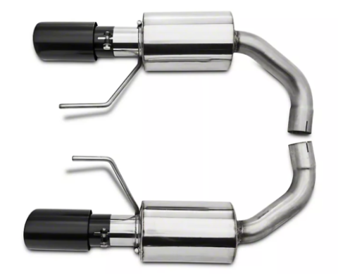 Axle Back Exhaust 15-23 Mustang V6 and Ecoboost Split Rear Dual Exit 3 in Black Tips Hardware Included Polished 304 Stainless Steel Pypes Exhaust
