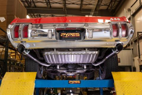 1968-72 Olds 442 Crossmember-Back Valance Exit Xpipe Turbo Pro Muffler SGA18T